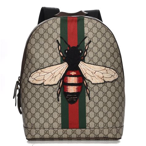 gucci backpack with bee black|gucci monogram bee backpack.